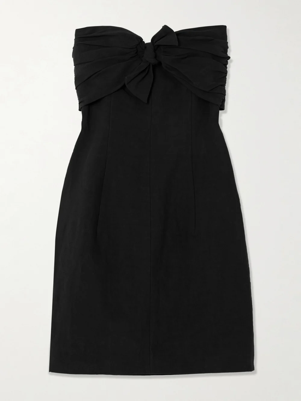 Tove Dipti Strapless Tie-front Stretch Linen and Cotton-blend Mini Dress in black