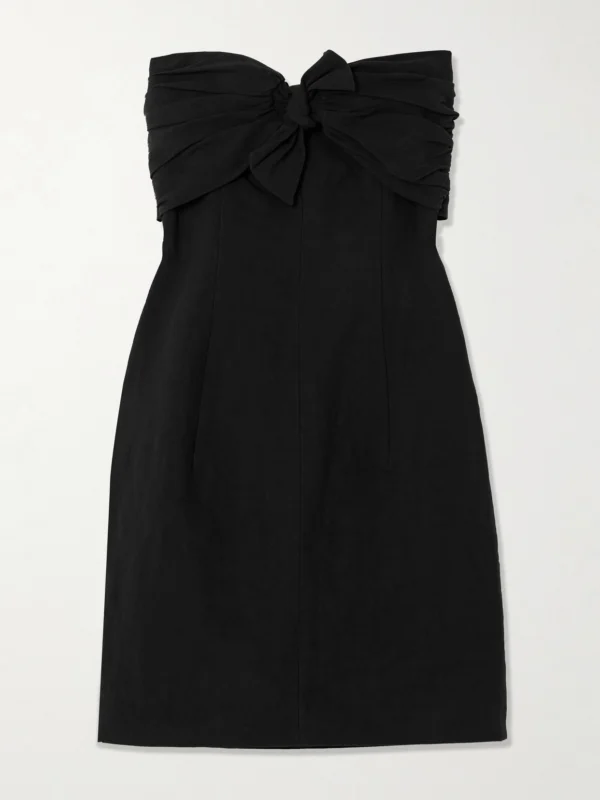 Tove Dipti Strapless Tie-front Stretch Linen and Cotton-blend Mini Dress