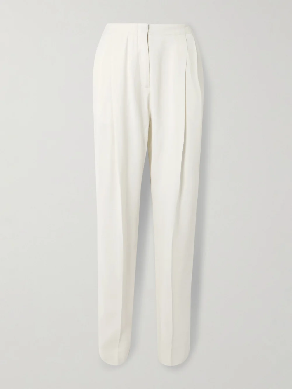 Tove Emery Pleated Crepe Straight-leg Pants in ivory