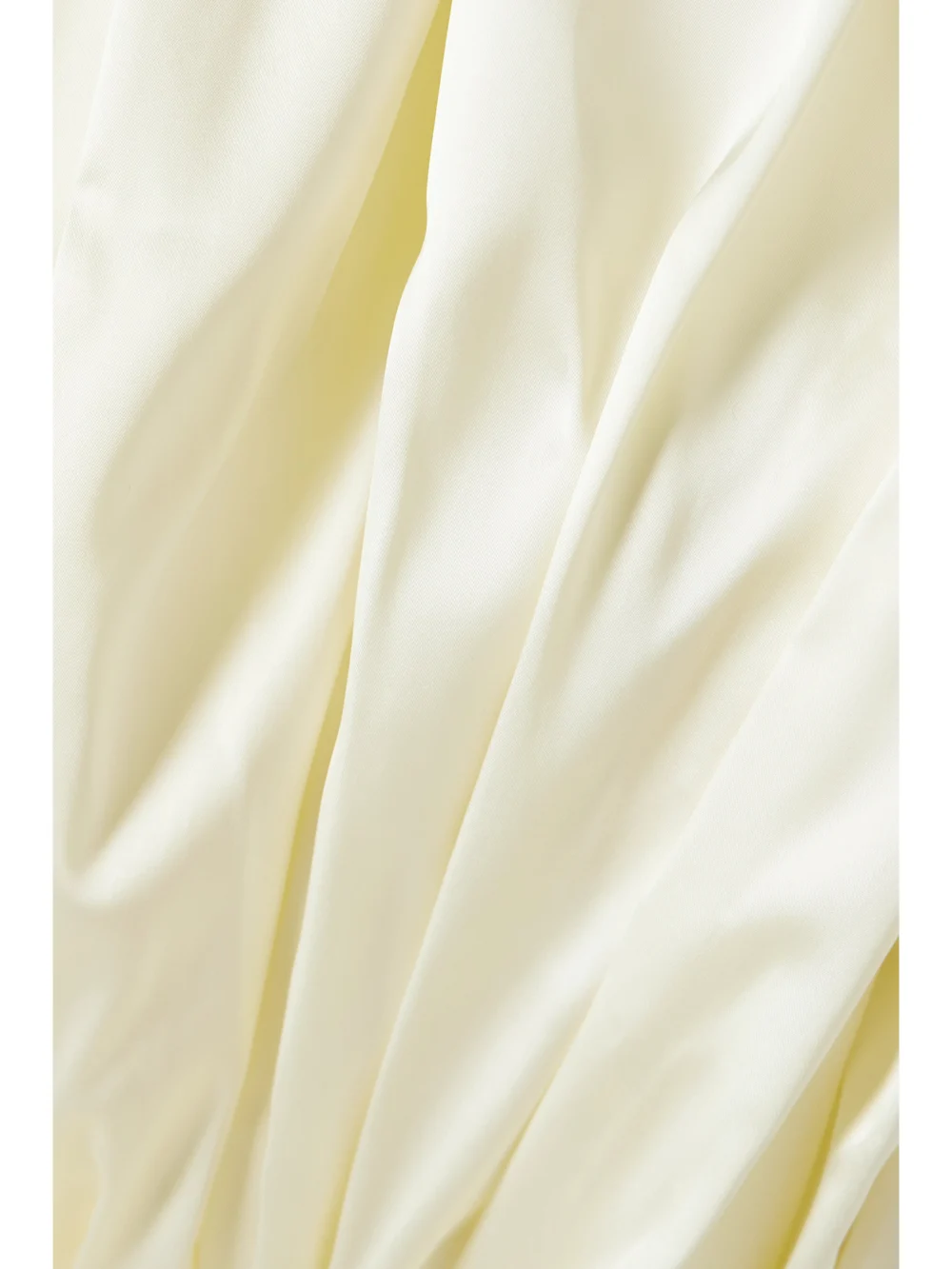 Close-up detail of the Tove Raynara Strapless Gathered Satin Top