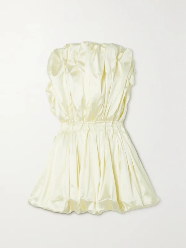 Tove Raynara Strapless Gathered Satin Top