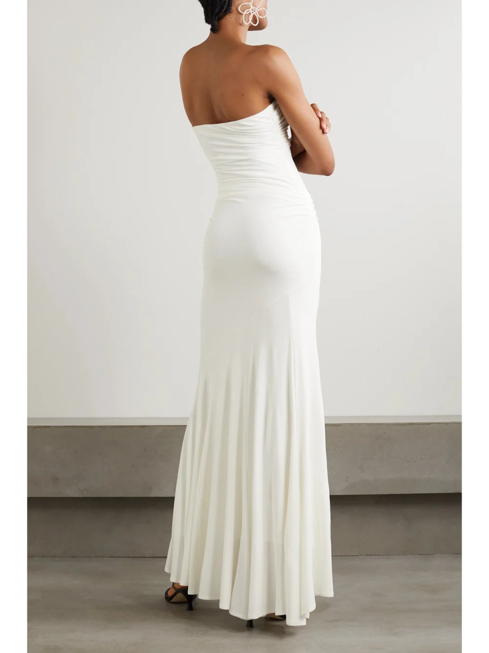 Back view of the Tove Rayssa Strapless Stretch-jersey Maxi Dress
