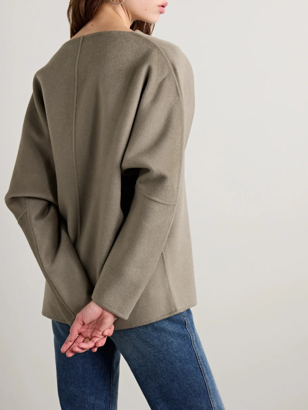 Back view of the Tove Reine Paneled Wool-blend Felt Top