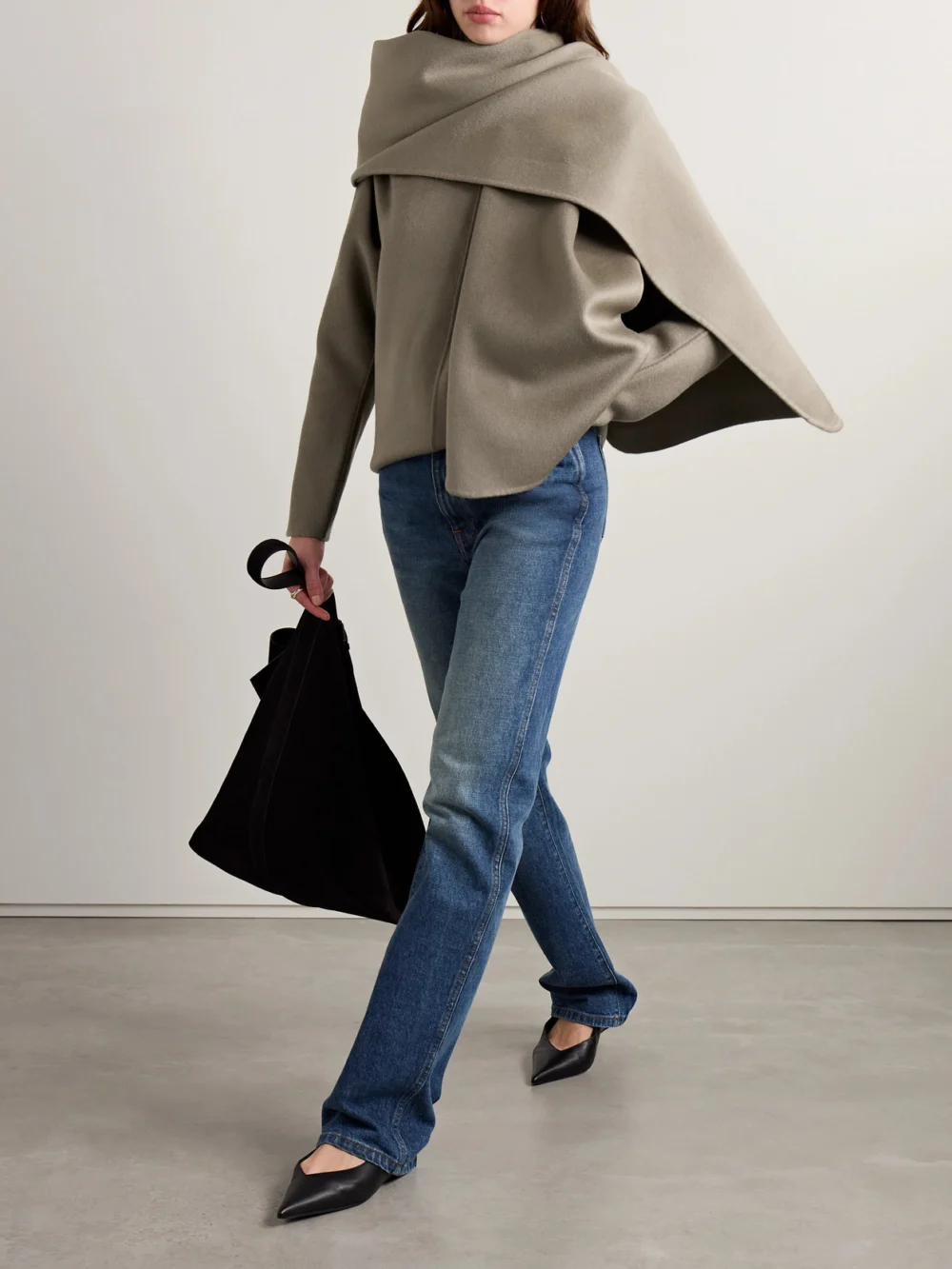 Tove Reine Paneled Wool-blend Felt Top, worn by a model