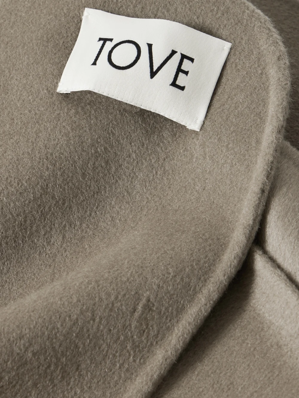 Close-up detail of the Tove Suri Wool-blend Felt Scarf