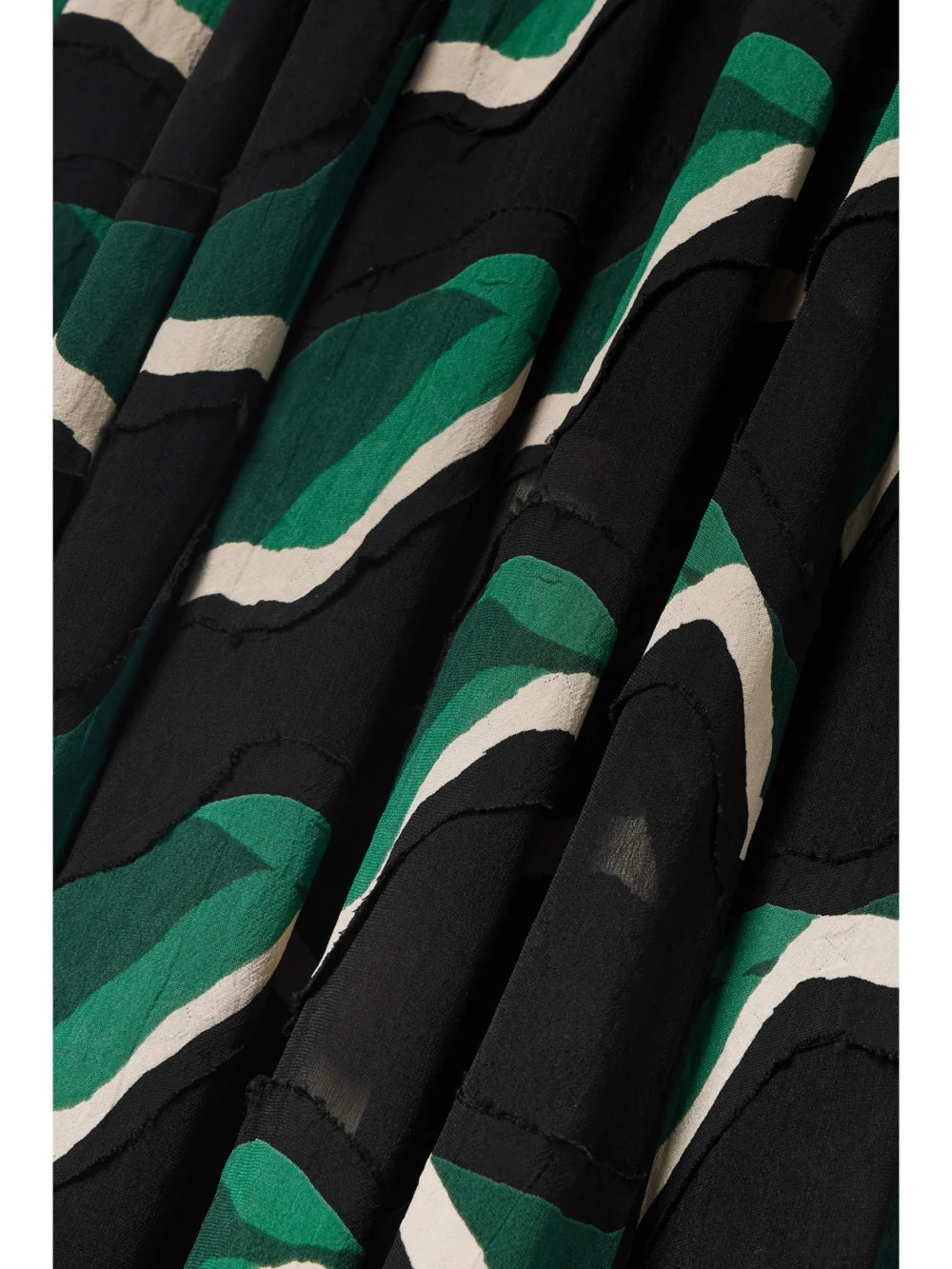 Close-up detail of the Ulla Johnson Adonis Open-back Fil Coupé Chiffon Maxi Dress