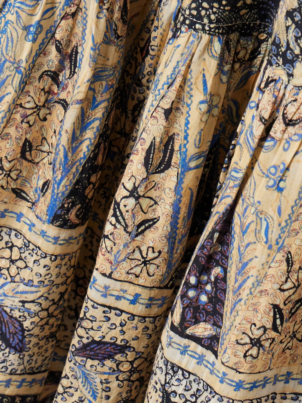 Close-up detail of the Ulla Johnson Anika Printed Cotton-blend Voile Mini Dress