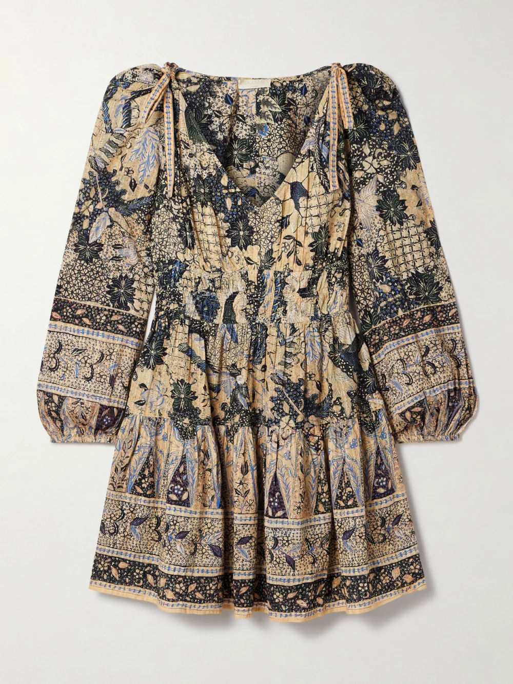 Ulla Johnson Anika Printed Cotton-blend Voile Mini Dress in brown