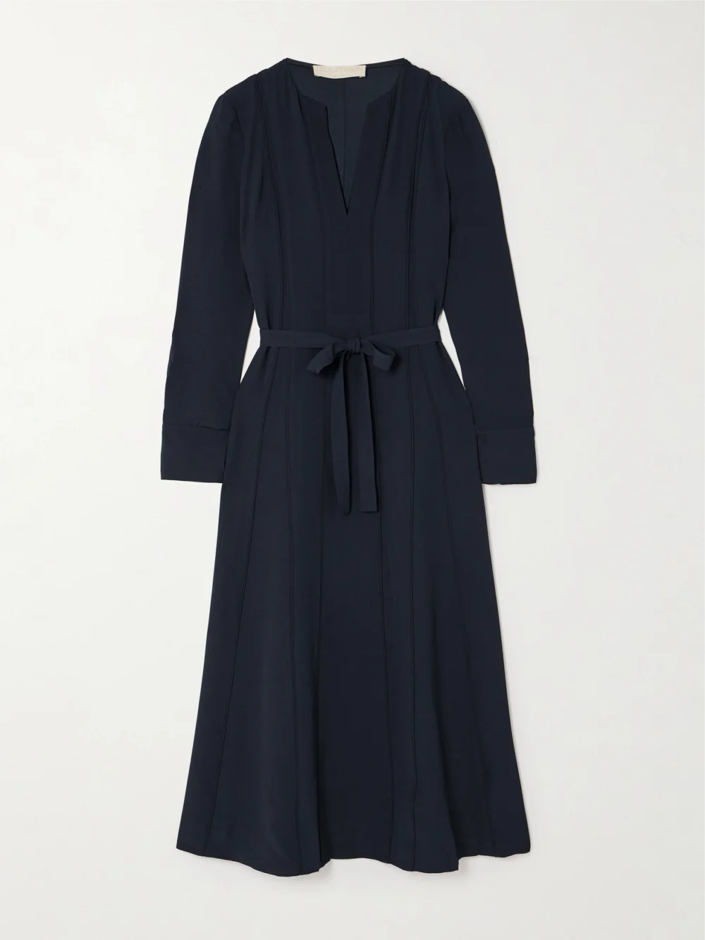 Ulla Johnson Asilia Belted Crepe Midi Dress in navy