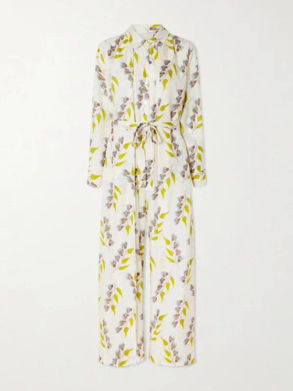 Ulla Johnson Bricolage Belted Floral-print Silk-twill Jumpsuit