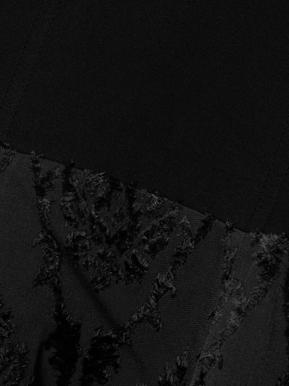 Close-up detail of the Ulla Johnson Cara Stretch-knit and Fil Coupé Mini Dress