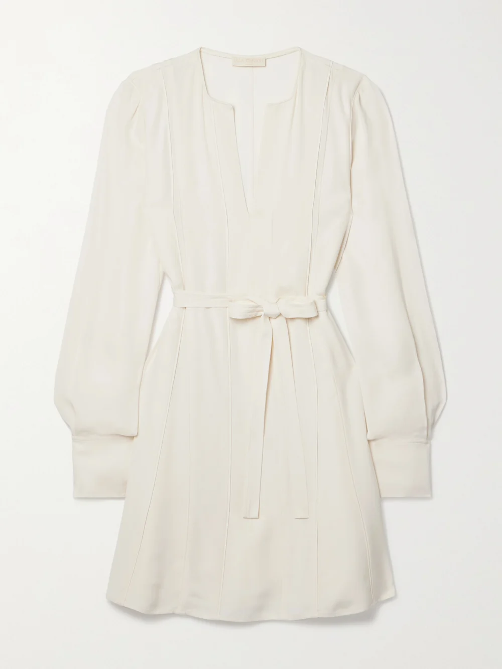 Ulla Johnson Daisy Belted Paneled Crepe Mini Dress in white