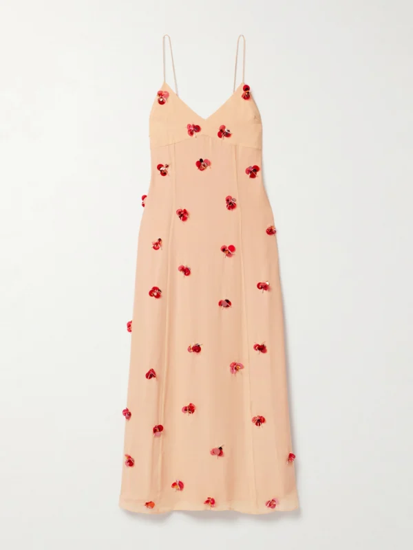 Ulla Johnson Eve Embellished Silk-chiffon Midi Dress