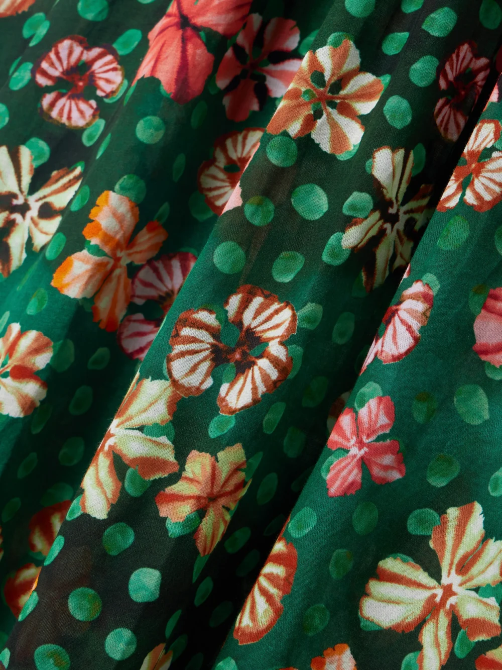 Close-up detail of the Ulla Johnson Gallia Printed Cotton-blend Voile Mini Dress