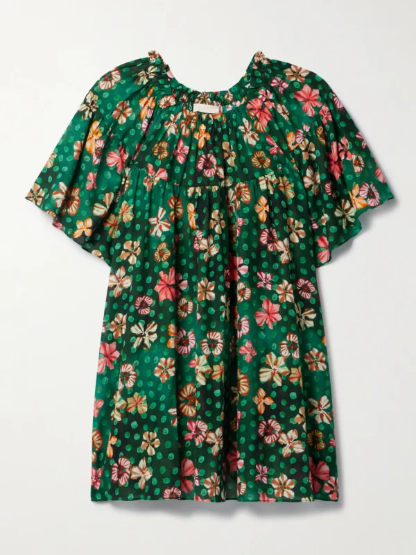 Ulla Johnson Gallia Printed Cotton-blend Voile Mini Dress