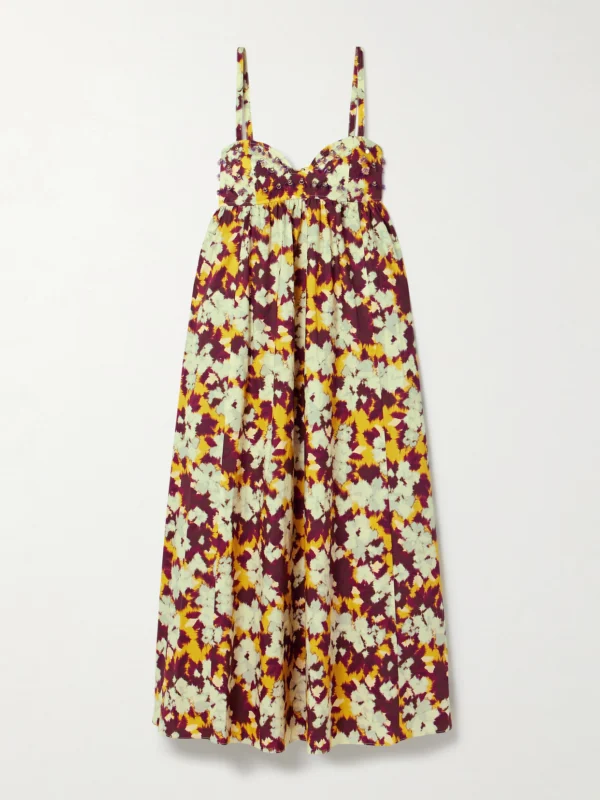 Ulla Johnson Harlan Embellished Printed Cotton-poplin Midi Dress