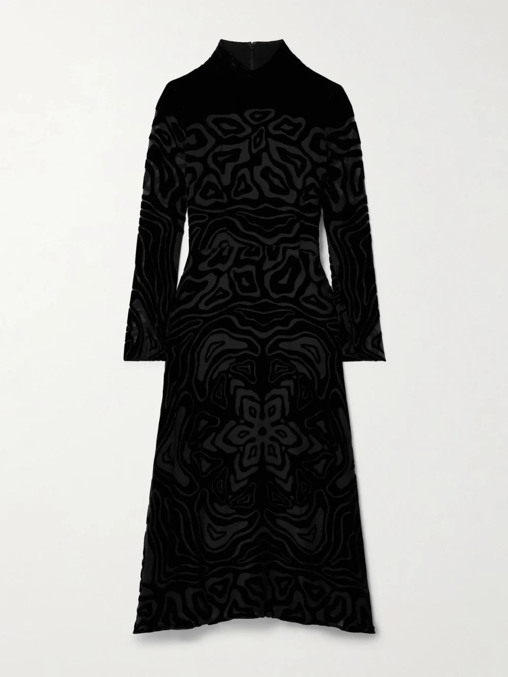 Ulla Johnson Helena Devoré-velvet Midi Dress in black