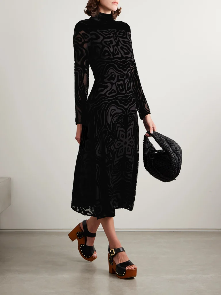 Ulla Johnson Helena Devoré-velvet Midi Dress