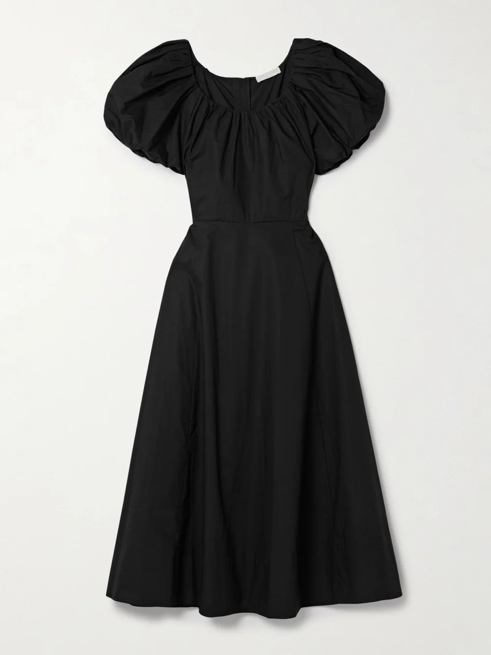 Ulla Johnson Imara Gathered Cotton-poplin Midi Dress in black