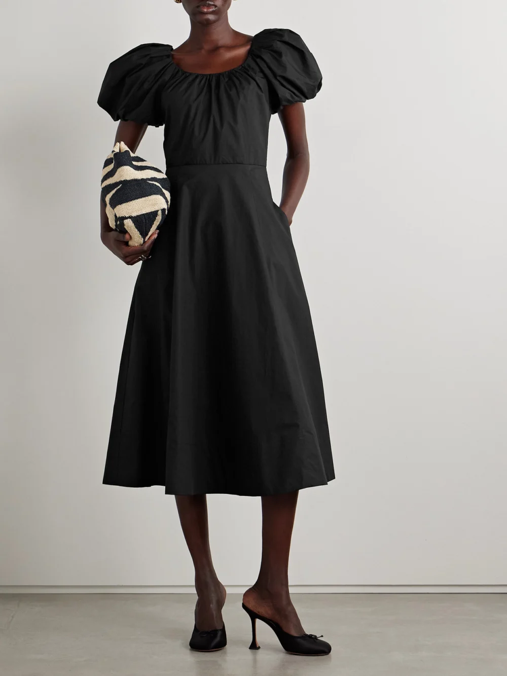 Ulla Johnson Imara Gathered Cotton-poplin Midi Dress, worn by a model