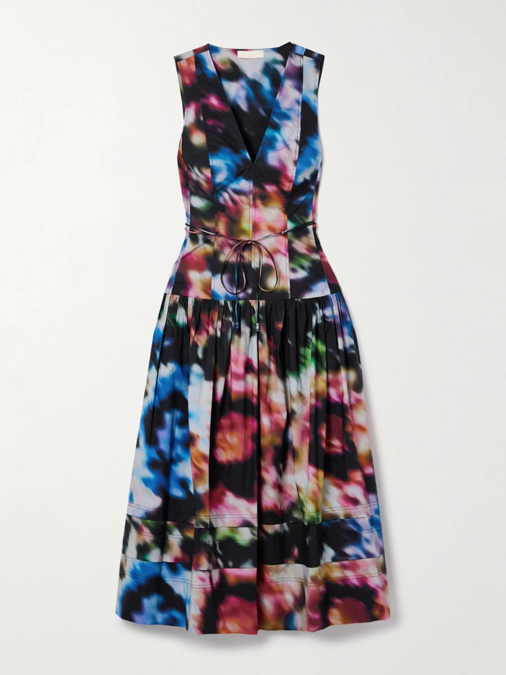Ulla Johnson Kiran Belted Printed Cotton-poplin Midi Dress in multi