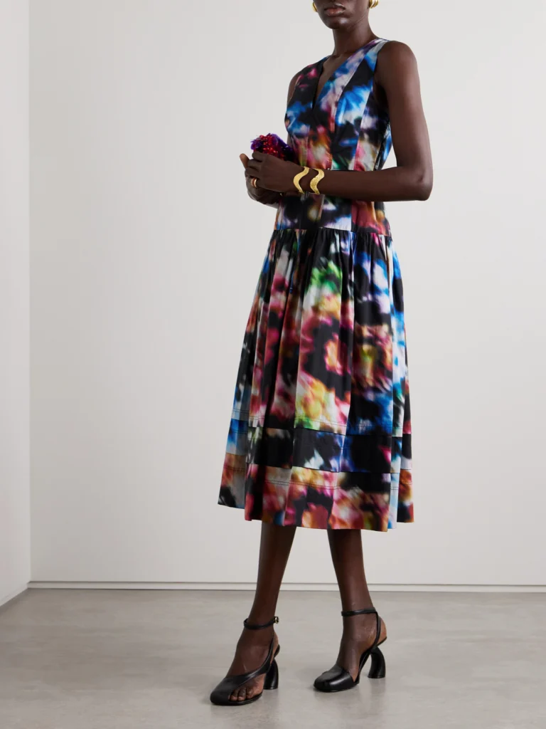 Ulla Johnson Kiran Belted Printed Cotton-poplin Midi Dress