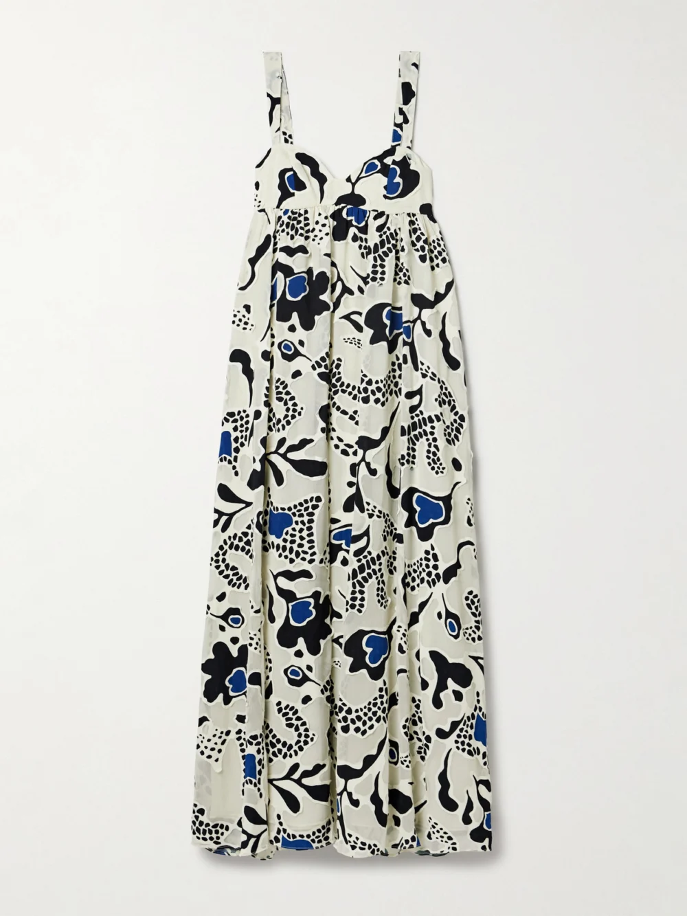 Ulla Johnson Leilani Appliquéd Printed Crepe Maxi Dress in off-white