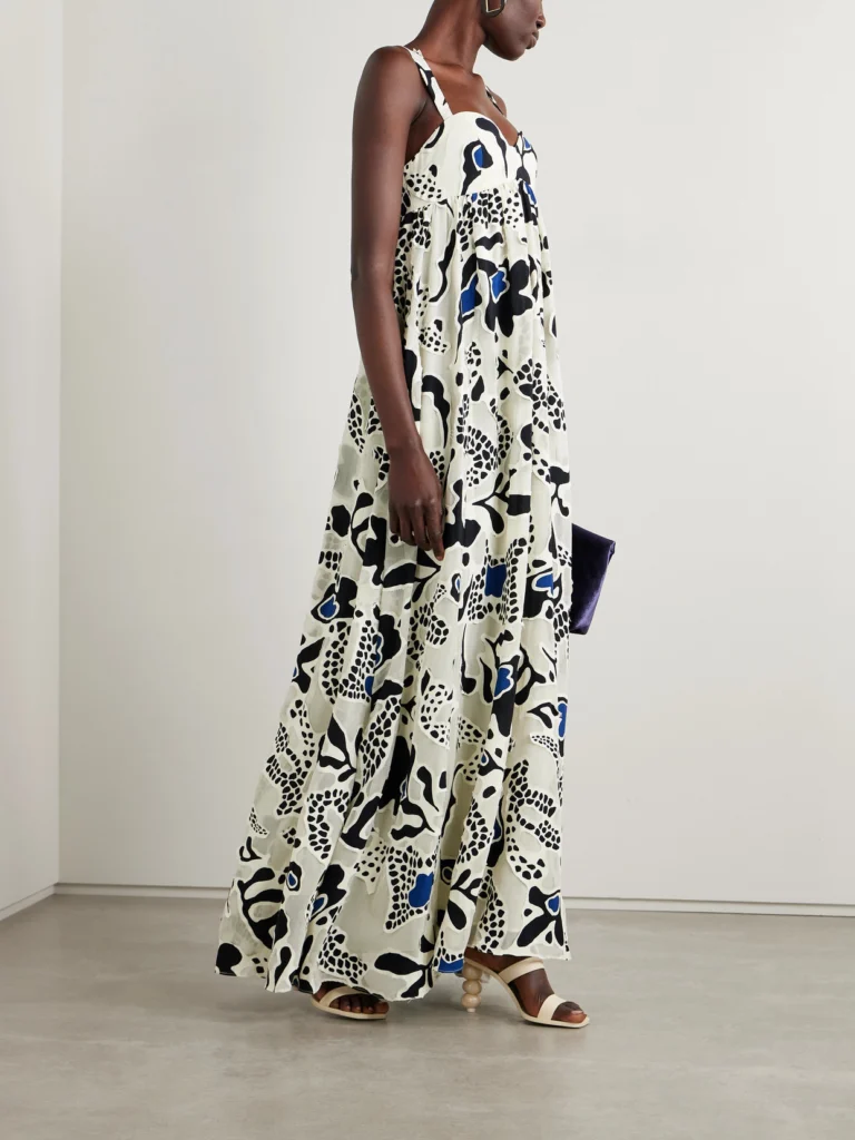 Ulla Johnson Leilani Appliquéd Printed Crepe Maxi Dress