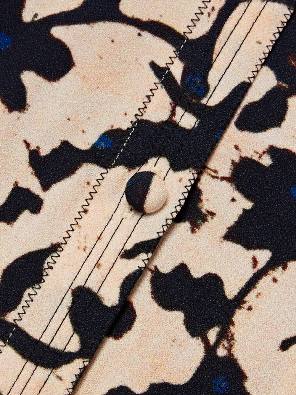 Close-up detail of the Ulla Johnson Roanne Printed Crepe Mini Dress
