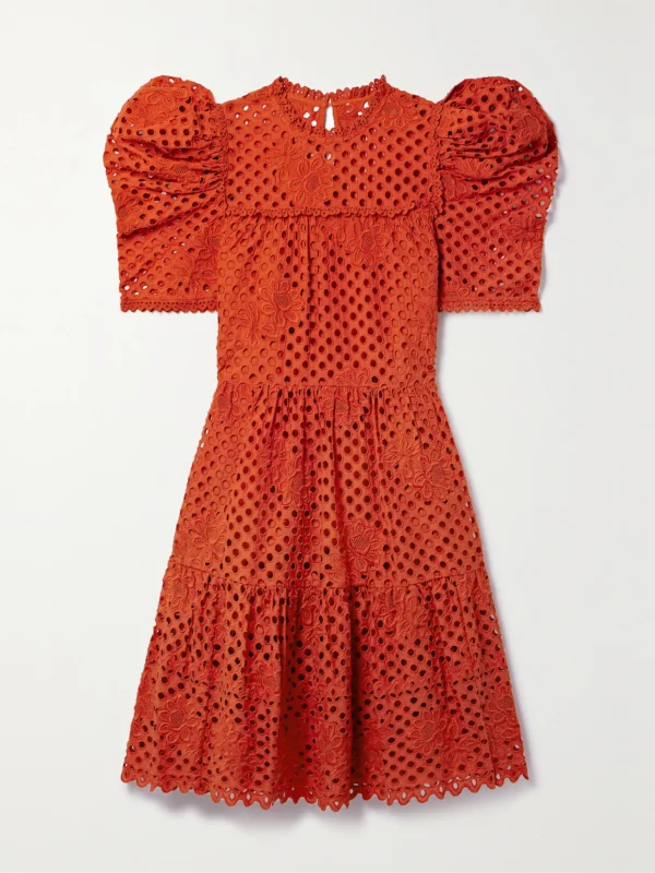 Ulla Johnson Simone Tiered Broderie Anglaise Cotton Dress