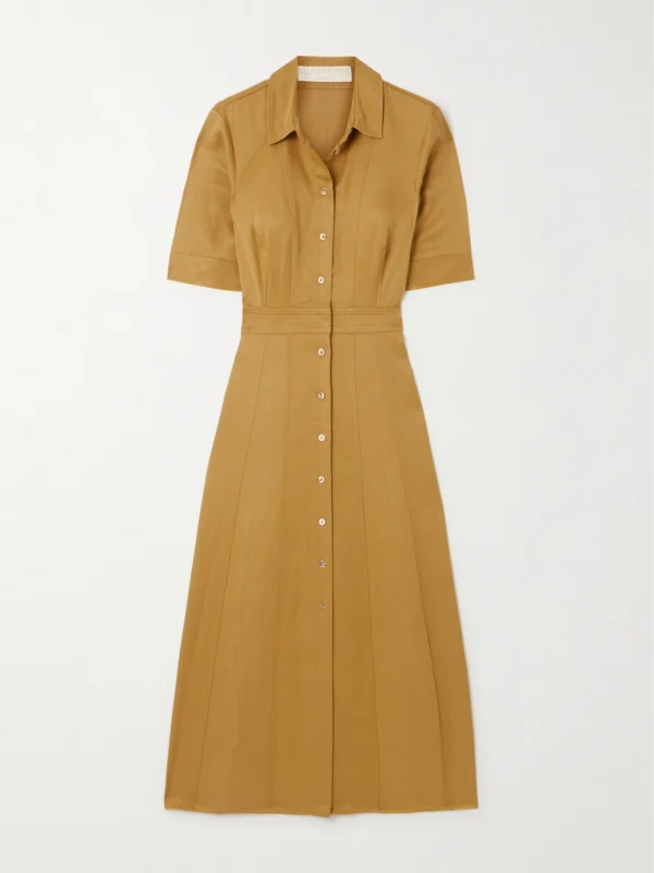Ulla Johnson Vallis Lyocell-blend Twill Midi Shirt Dress