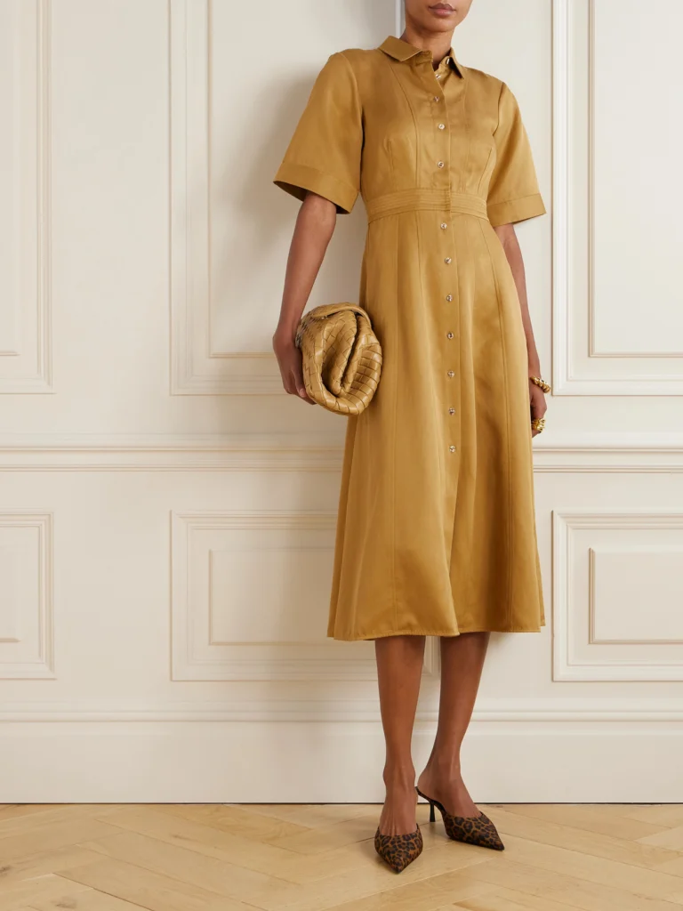 Ulla Johnson Vallis Lyocell-blend Twill Midi Shirt Dress