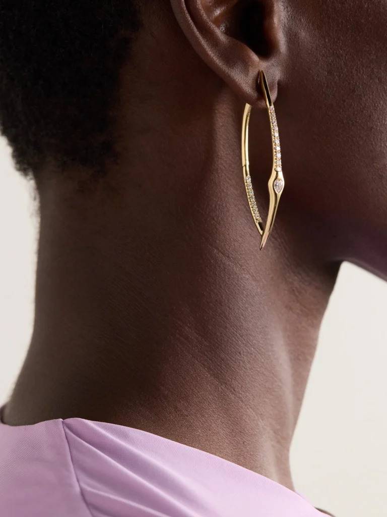 Uniform Object Axle 18-karat Gold Diamond Earrings