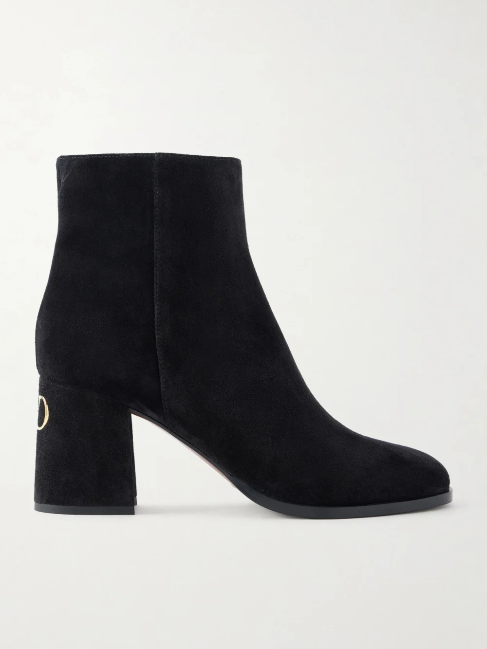 Valentino Garavani 75 Bootie Fawcette Suede Ankle Boots in black