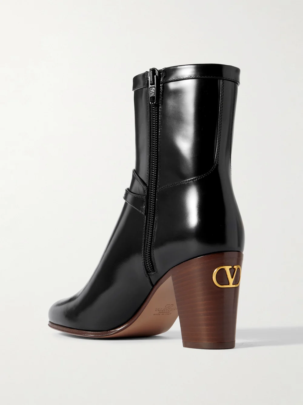 Back view of the Valentino Garavani 80 Leather Ankle Boots