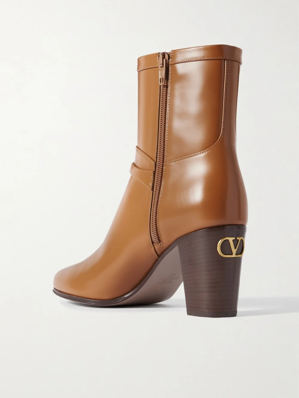 Back view of the Valentino Garavani 80 Leather Ankle Boots