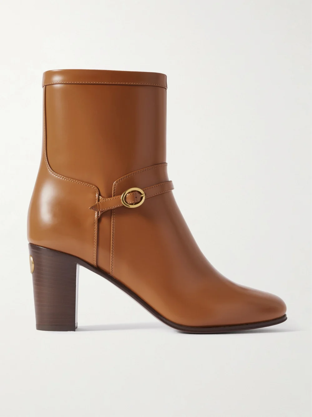 Valentino Garavani 80 Leather Ankle Boots in tan