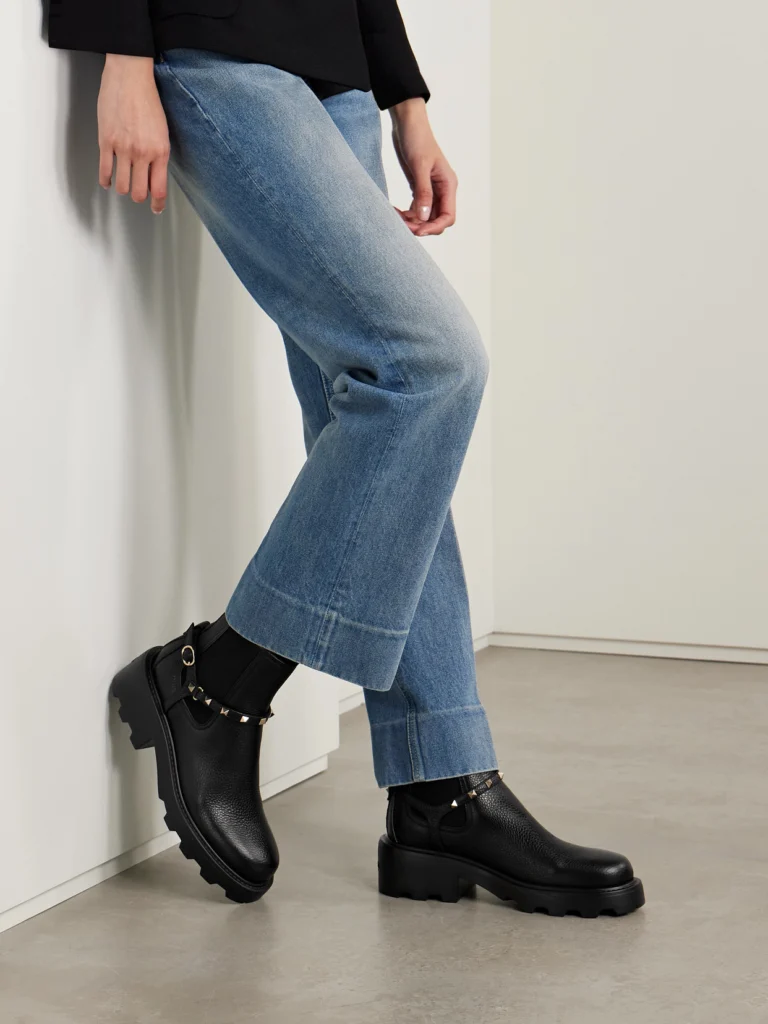 Valentino Garavani Beatle Rockstud 55 Leather Chelsea Boots