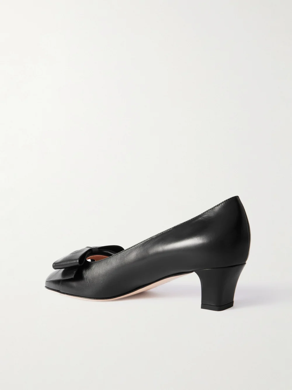 Back view of the Valentino Garavani Bowow 45 Bow-embellished Leather Pumps