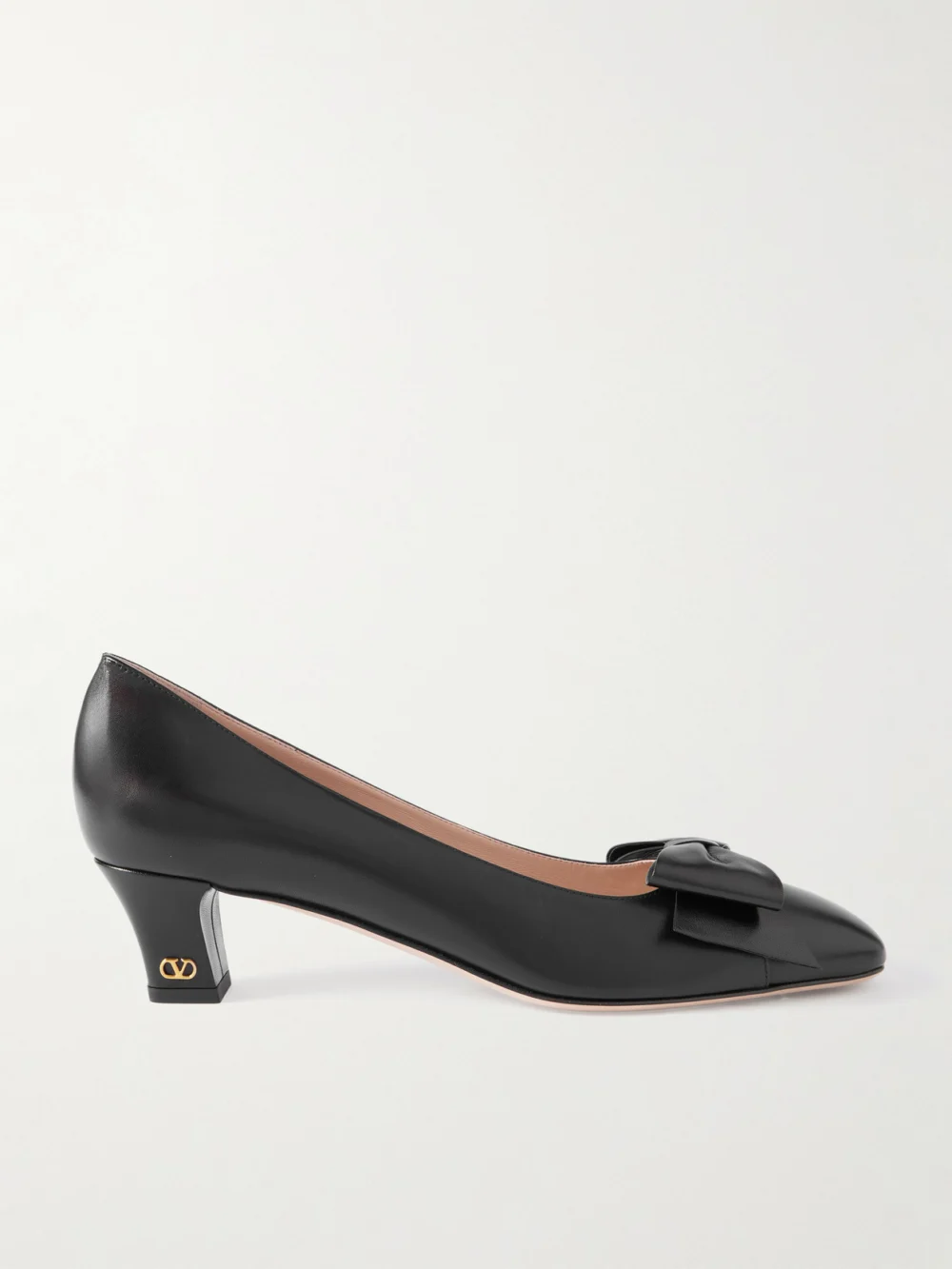Valentino Garavani Bowow 45 Bow-embellished Leather Pumps in black