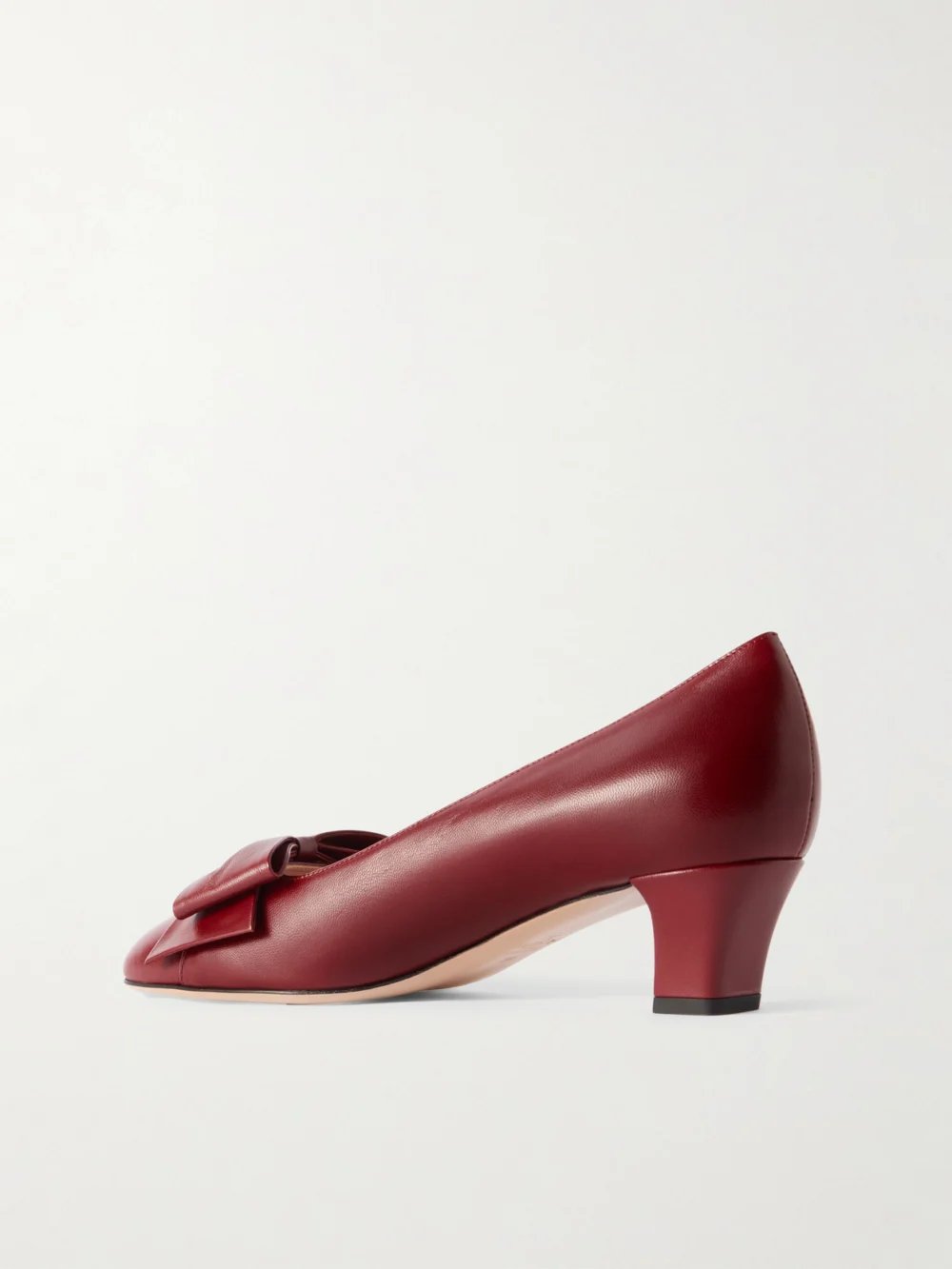 Back view of the Valentino Garavani Bowow 45 Bow-embellished Leather Pumps