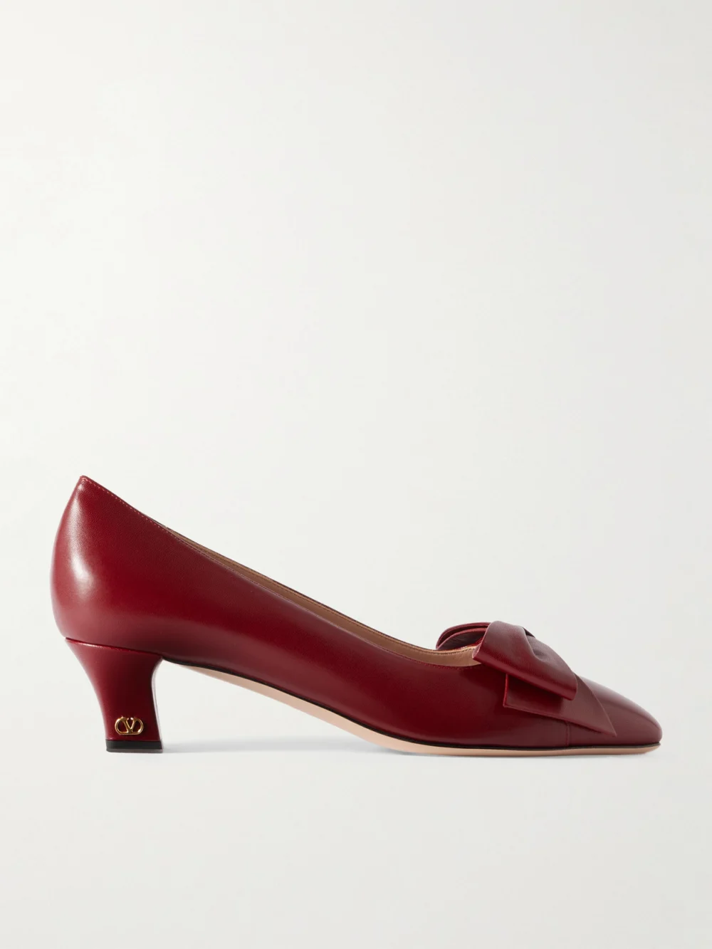 Valentino Garavani Bowow 45 Bow-embellished Leather Pumps in red