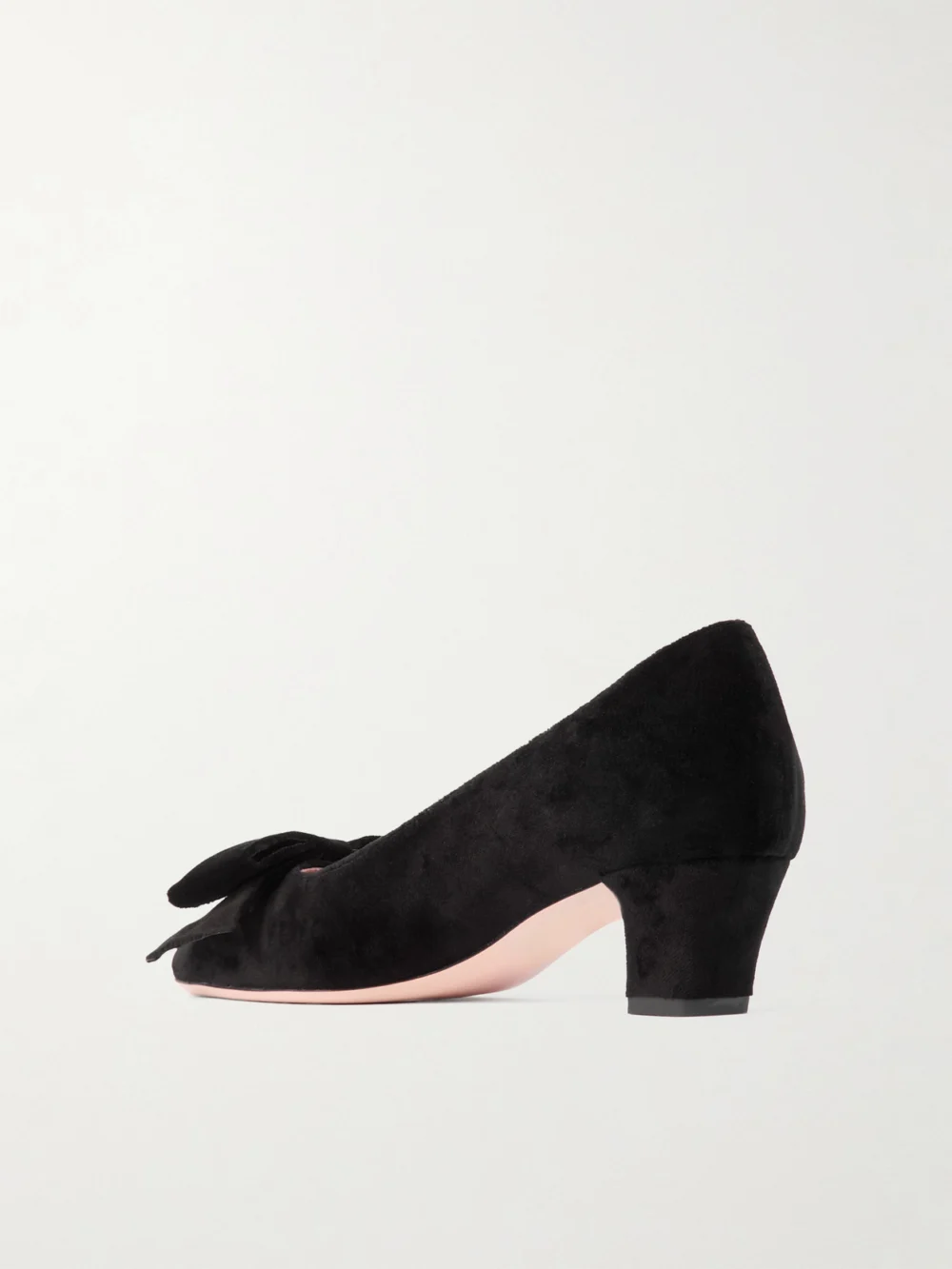 Back view of the Valentino Garavani Bowow 45 Bow-embellished Velvet Pumps