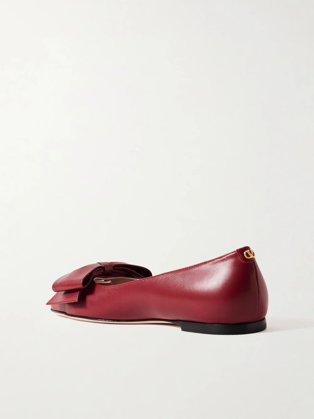 Back view of the Valentino Garavani Bowow Leather Ballet Flats