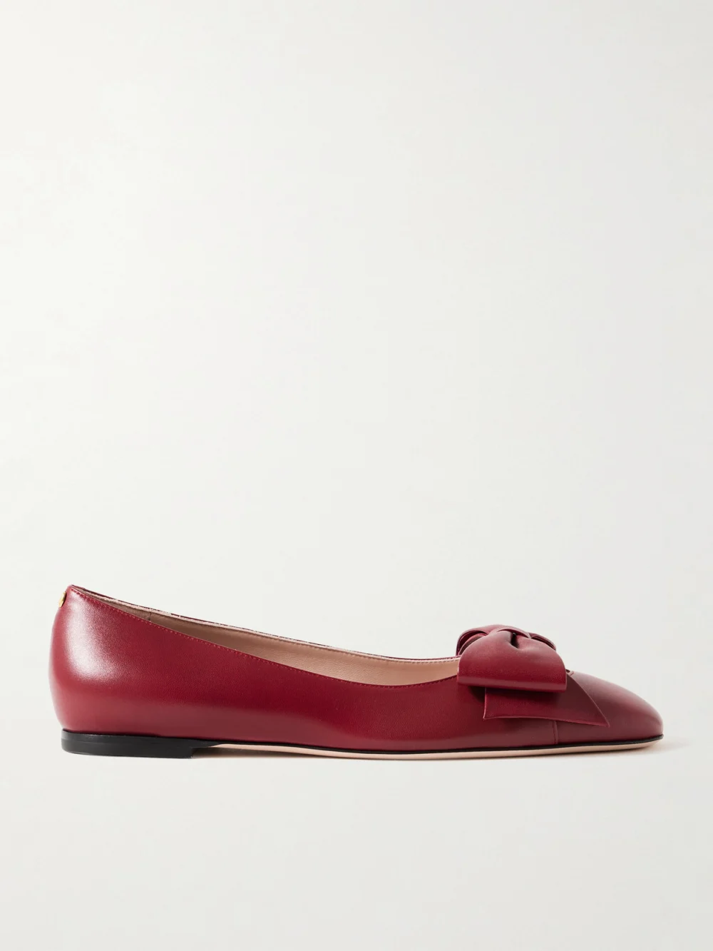 Valentino Garavani Bowow Leather Ballet Flats in red