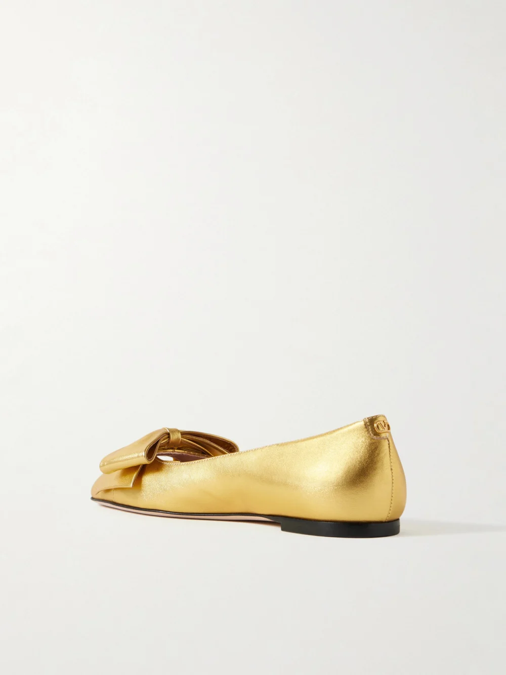 Back view of the Valentino Garavani Bowow Metallic Leather Ballet Flats
