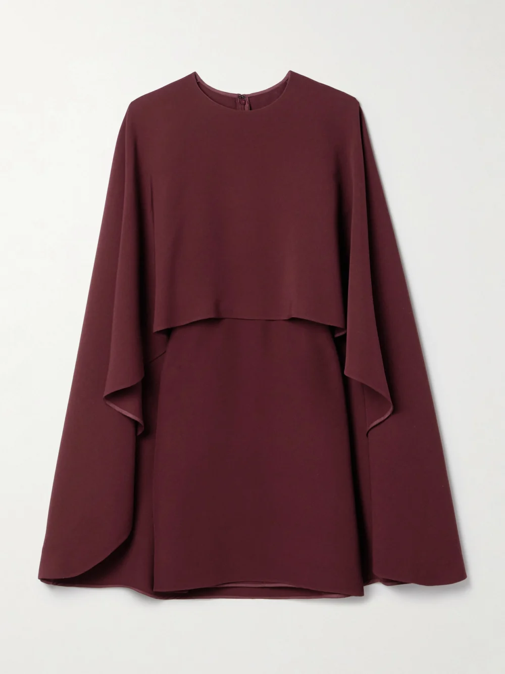 Valentino Garavani Cape-effect Silk-crepe Mini Dress in burgundy