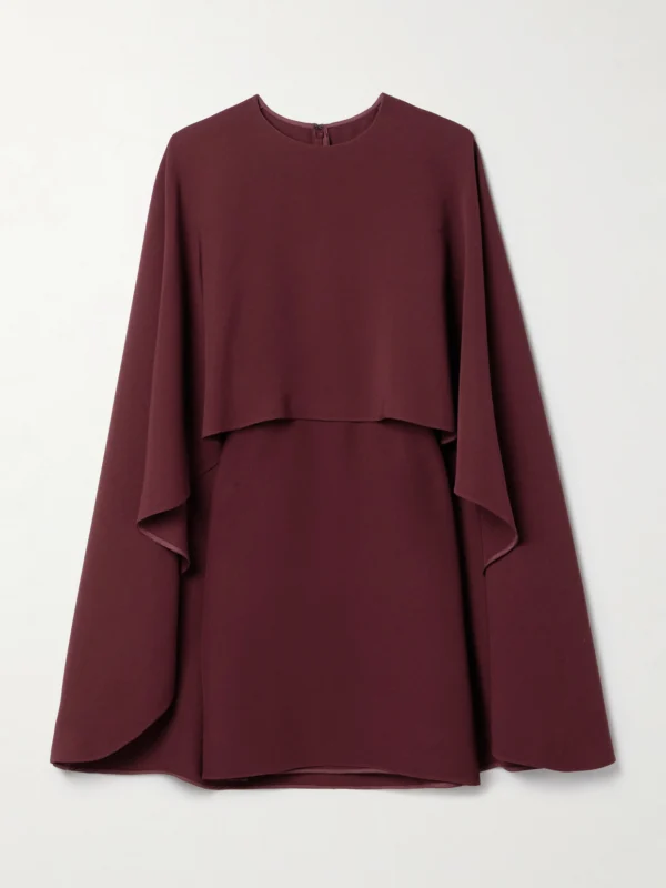 Valentino Garavani Cape-effect Silk-crepe Mini Dress