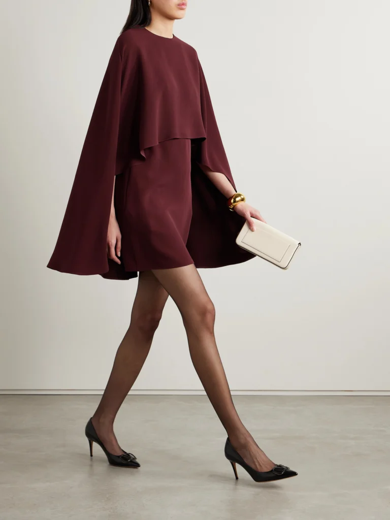 Valentino Garavani Cape-effect Silk-crepe Mini Dress
