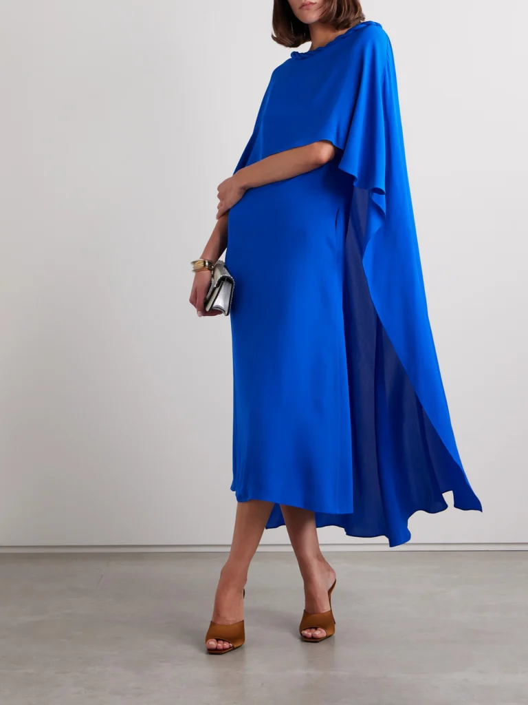 Valentino Garavani Cape-effect Silk-georgette Midi Dress